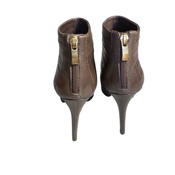 Pour La Victoire Brown Leather Platform High Heel Booties Made Brazil Size 7.5 - Picture 4 of 10